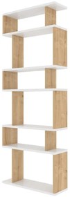 Biela/prírodná knižnica v dekore duba 60x160 cm Bates - Kalune Design