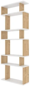 Biela/prírodná knižnica v dekore duba 60x160 cm Bates - Kalune Design
