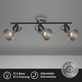 Briloner 2049-034 - Bodové svietidlo RETRO 3xE14/40W/230V šedá