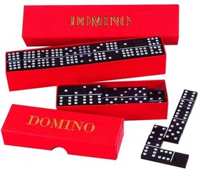 Domino společenská hra dřevo 55ks v krabičce 23,5x3,5x5cm