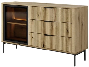 Komoda Wilsire II (dub coast evoke + čierna). Akcia -20%. Vlastná spoľahlivá doprava až k Vám domov. 1097500