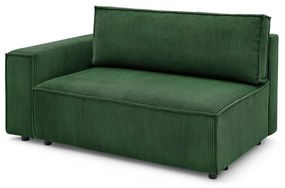 Zelený menčestrový modul pohovky (ľavý roh) Nihad modular – Bobochic Paris