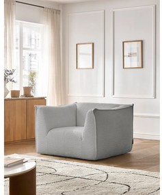 Svetlosivé kreslo z textílie buklé Giorgia – Bobochic Paris