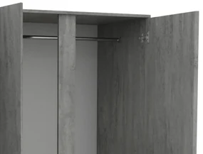 Šatníková skriňa Carlos, šedý beton, 152 cm