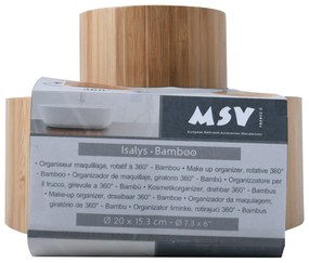 Bambusový kúpeľňový organizér na kozmetiku/otočný v prírodnej farbe Isalys – MSV