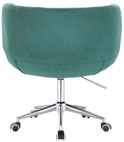 LuxuryForm DESIGN Kreslo MONTANA VELUR na striebornej podstave s kolieskami - zelené
