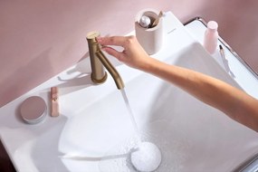 Hansgrohe Tecturis S, páková umývadlová batéria 110 CoolStart EcoSmart+ s odtokovou súpravou, kartáčovaný bronz, HAN-73314140