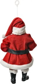 Červená závesná vianočná dekorácia Santa Claus držiaca ceduľu - 10*6*17 cm