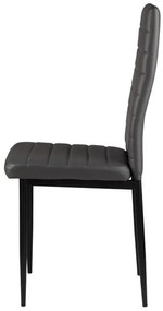 Súprava 4 stoličiek do obývačky a jedálne s koženkou Eco-Leather, ergonomické operadlo, sivá