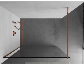 Mexen Kioto, sprchová zástena 155x200 cm, 8mm číre sklo, profil ružové zlato, 800-155-101-60-00
