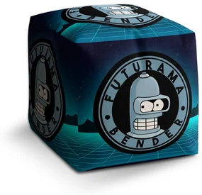 Sablio Taburet Cube Futurama Bender Štvrtá dimenzia: 40x40x40 cm