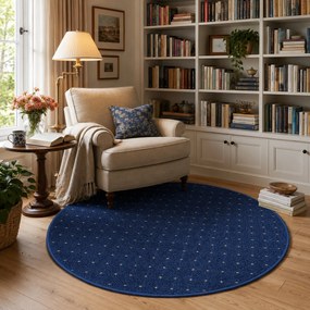 Condor Carpets, Kusový koberec Udinese modrý kruh, 100x100 (priemer) kruh, šedá, chodba / predsieň
