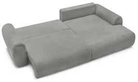 Tmavosivá menčestrová rozkladacia rohová pohovka (pravý roh) Lucien – Bobochic Paris