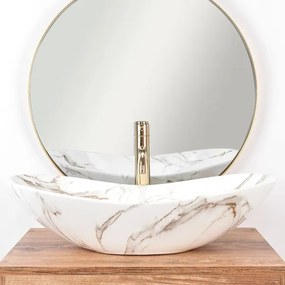 REA-U8597 - Umývadlo na dosku ROYAL 36x62 cm keramika/mramorový dekor