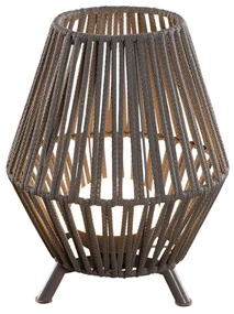 Orientálna stolná lampa z lana vrátane stmievateľného nabíjateľného LED - Contra