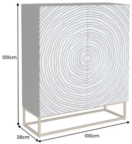 Dizajnová vysoká komoda Talitha 120 cm čierna / biela
