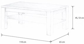 Wooded Konferenčný stolík Chicago Glass z masívu BUK 110x65x45cm