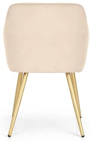 Sada dvoch jedálenských stoličiek ESTELLE zamatové, béžové / zlaté nohy (2 ks)