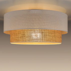 Stropné svietidlo BORHO 1xE27/60W/230V pr. 50 cm biela/juta