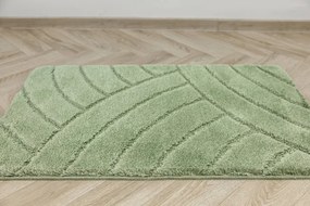 Kúpeľňový koberček Sash Sage zelený, pruhy