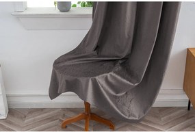 Zatemňovací záves DUNES VELVET 140x250 cm, tmavě šedý Zavesenie: Kovové krúžky