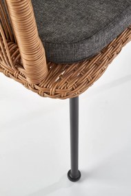 Kreslo Boho Drin syntetický ratan/čierne
