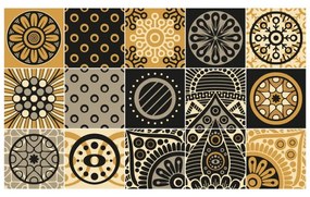 Sada 15 nástenných samolepiek Ambiance Wall Decals Azulejos Tiles San Juan, 10 × 10 cm