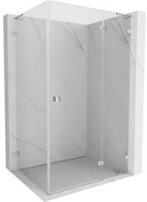 Mexen Lunar, L pravý výklopný sprchový kút 75 x 70 cm, 8mm číre sklo, chrómový profil, 834L-075-070-01-00-P