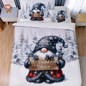 Obliečky DEPPA BLACK GNOM 3-dielna sada 140x200 cm