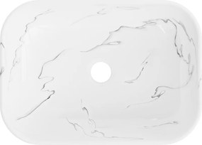 Mexen Rita, umývadlo na dosku 455x325x135 mm, biela-imitácia bieleho kameňa, 21084583