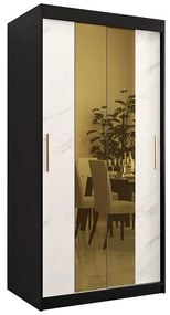 Skriňa Platinum T1 100 čierna marmur/biely