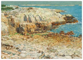 Sklenený obraz - Childe Hassam, A North East Headland, reprodukcia (70x50 cm)
