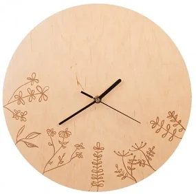 Orion Drevené nástenné hodiny LÚKA, 34 cm