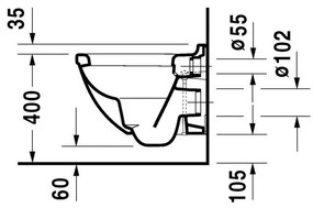 DURAVIT Starck 3 závesné WC Compact s hlbokým splachovaním, 360 mm x 485 mm, s povrchom WonderGliss, 22270900001