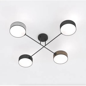 Prisadený luster MAGA 4xE14/10W/230V čierna/hnedá/sivá