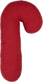 Červený dekoračný vankúš v tvare cukrovej palice - 15*40*4 cm
