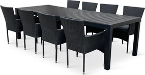 Noela Záhradný jedálenský set Grande Pasto + 8x ratanové kreslo Bali