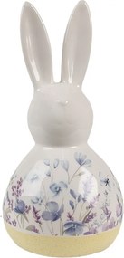 Keramická dekorácia zajačik s kvetmi - 12*10*23 cm