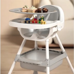 Praktická detská stolička na kŕmenie 3v1 ružová
