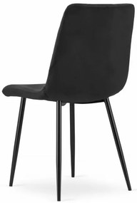 Jedálenská stolička TURIN zamat čierna (čierne nohy)