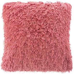 CHLPATÁ DEKORAČNÁ OBLIEČKA NA VANKÚŠ CELIA 40X40 CM KORALOVÁ