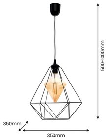 LED Luster na lanku ALAMBRE 1xE27/4W/230V čierna