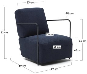 Modré kreslo Gamer – Kave Home