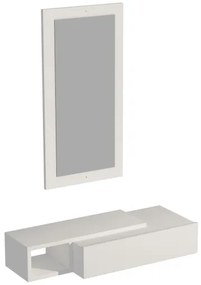 Nástenná polica + nástenné zrkadlo VIEN biela