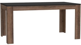 Rozkladací stôl Dub 160/206x90cm šľachtený/Čierny lesk