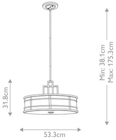 Feiss FE-FUSION-P-L - Luster na tyči FUSION 3xE27/60W/230V