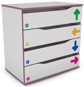 Komoda Matrix 75 4s biela/fialový