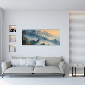 Obraz - Maľovaná horská krajina (120x50 cm)