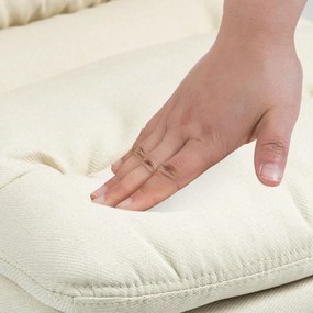 Barová stolička Damar - látka, biely rám - krémová