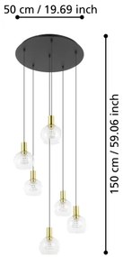 Eglo 390279 -LED Stmievateľný luster na lanku TERQUE 6xLED/5,4W/230V 3000K pr.54cm